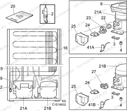 Взрыв-схема холодильника Electrolux ER8195B - Схема узла C10 Cold, users manual